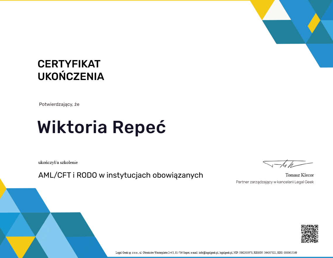 AML/CFT i RODO w instytucjach obowiązanych